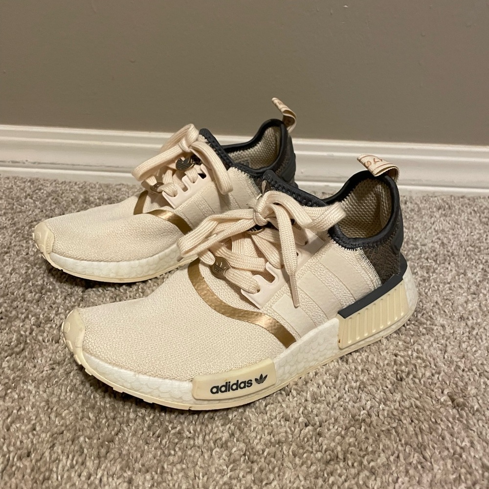 adidas NMD R1 Cream with Black Accents Sneakers